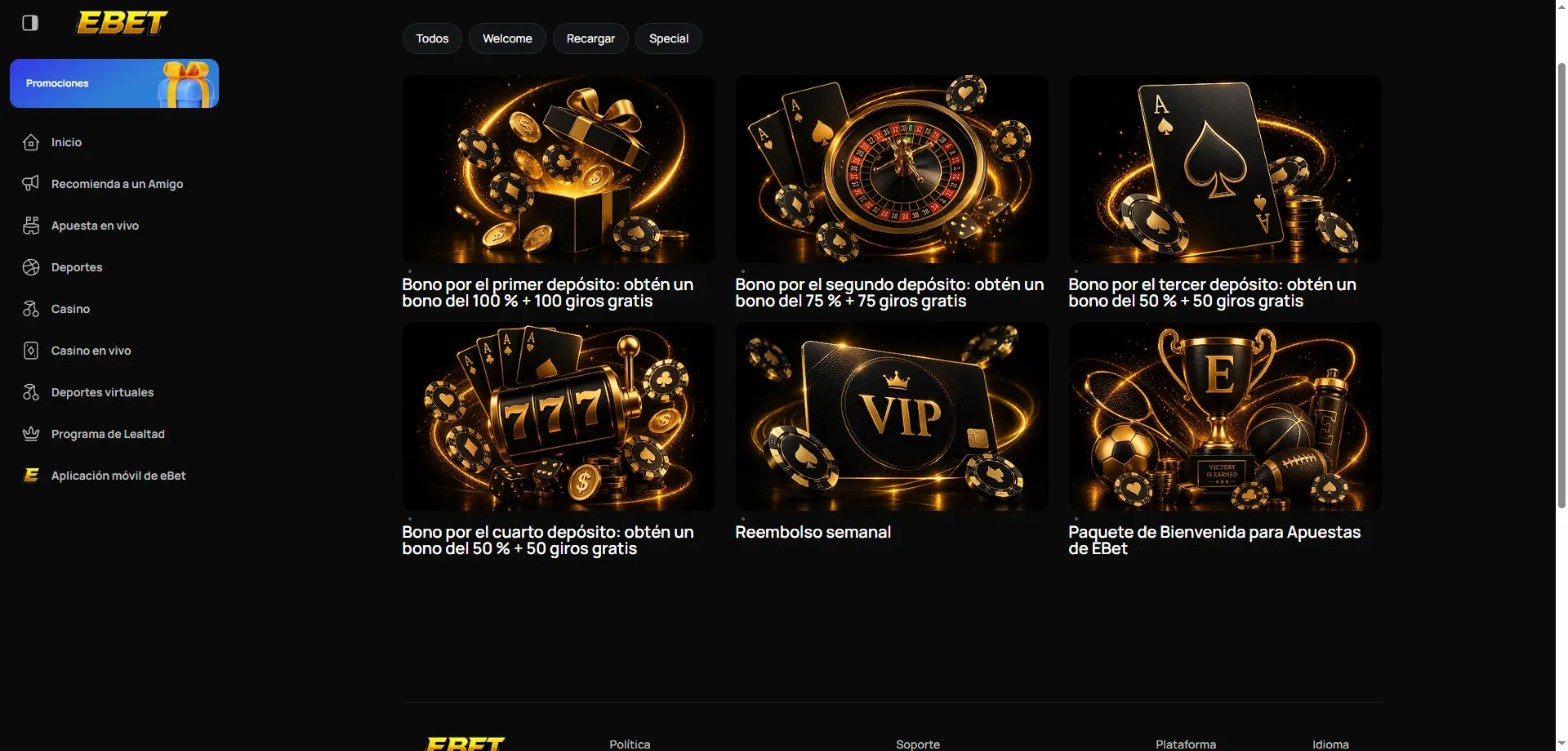 Bono de bienvenida eBet Casino MX — oferta exclusiva 2026